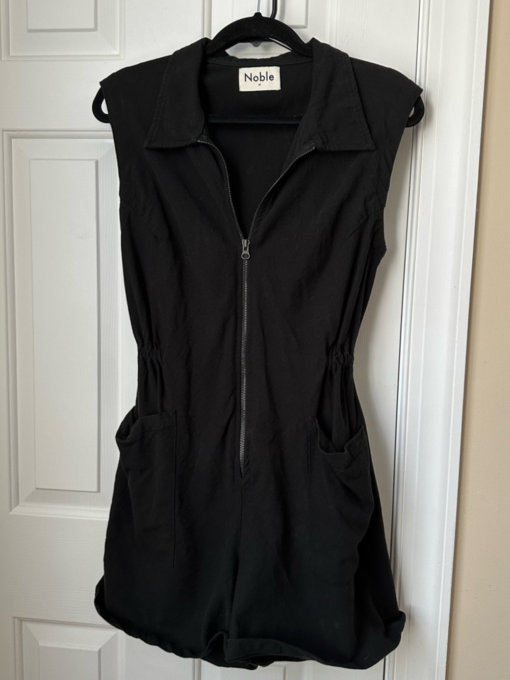 Noble Black Sleeveless Zip Romper
